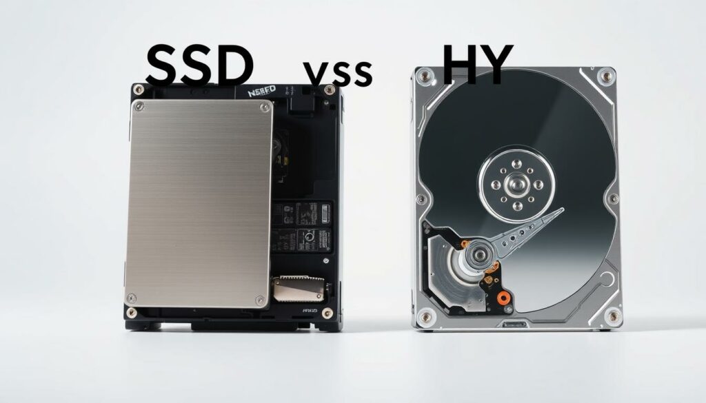 Festplattenvergleich zwischen SSD und HDD